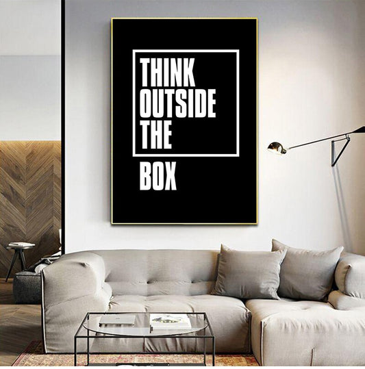 Inspirational Poster Wall Art Fine Art Canvas Print Black White Minimalist Motivational Productivity Quotation Picture For Home Office Wall Decor