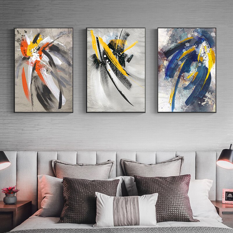 Abstract Floral Color Splash Wall Art Fine Art Canvas Prints Colorful –