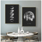 La Luna Black & White Moon Phases Wall Art Fine Art Canvas Prints Modern Posters For Bedroom Living Room Home Office Art Decoration