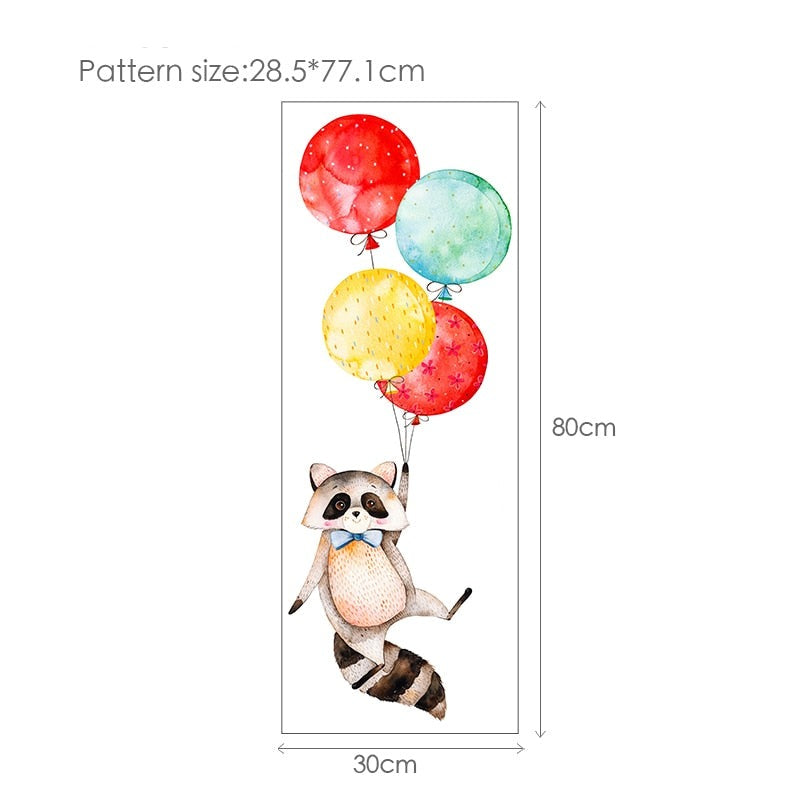 Balloon Bunnies Wall Decals For Baby's Room Colorful Removable PVC Wall Decals For Nursery Cute Animal Balloon Wall Stickers Creative DIY Kid's Room