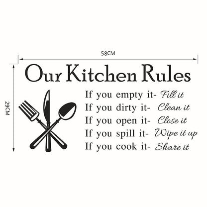Kitchen Quotes Wall Decals Removable Vinyl PVC Wall Stickers For Kitchen Café Dining Room Decoration Creative DIY Kitchen & Home Decor