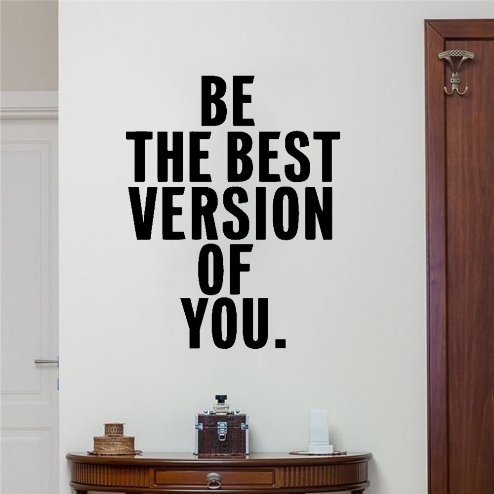 The Best Version Of You Quotation PVC Wall Decal Removable Vinyl Wall Sticker Inspirational Motivation Daily Mantra For Living Room Bedroom Wall Decor