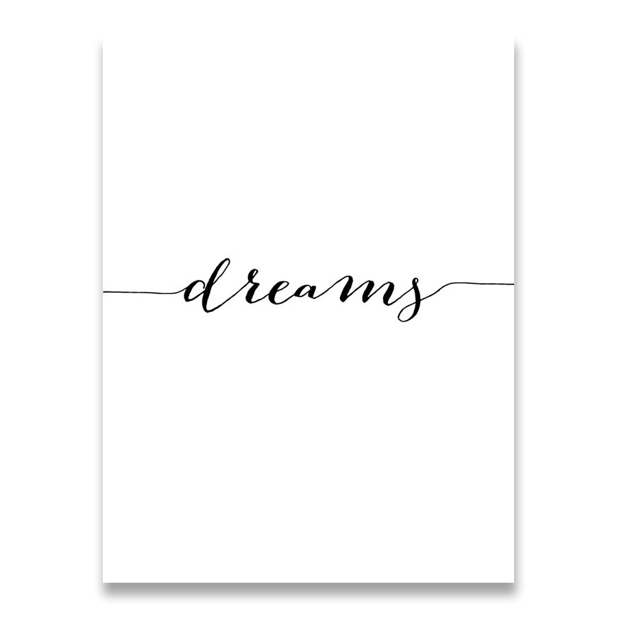 Sweet Dreams Minimalist Quote Wall Art Fine Art Canvas Prints Black White Love Quotation Smile Posters Pictures For Bedroom Living Room Nordic Home Decor
