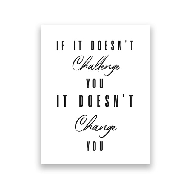 Motivational Fitness Quotation Minimalist Picture Daily Mantra Quote Wall Art Fine Art Canvas Print Poster For Gym Home Office Studio Black White Art Decor