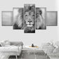 Black & White Lion Wall Art (Set of 5pcs) Fine Art Canvas Prints Modular Lifestyle Pictures For Living Room Kids Room Modern Home Decor