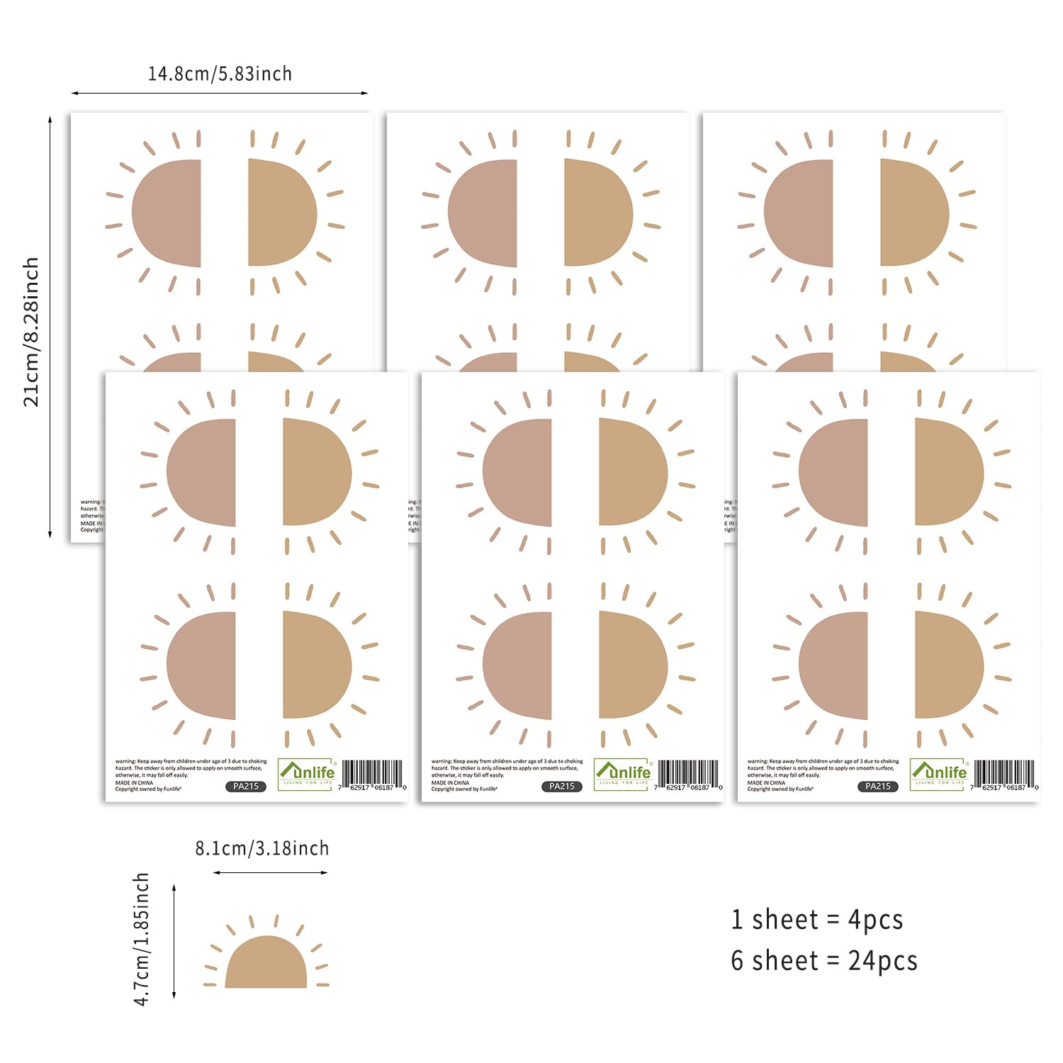 Bohemian Hearts Wall Decals Neutral Colors Beige Brown Pink Hearts Removable PVC Wall Stickers For Baby's Room Children's Bedroom Nursery Decor