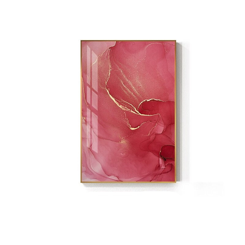 Pink Agate Abstract Colored Marble Print Wall Art Fine Art Canvas Prints Purple Red Pink Hues Pictures For Living Room Bedroom Nordic Home Decor