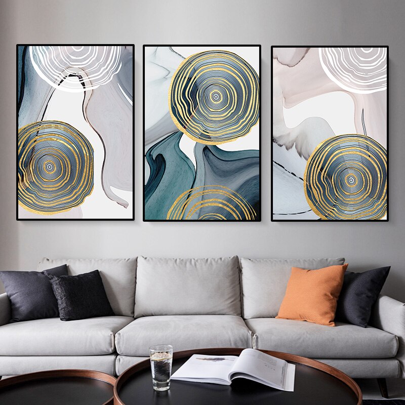 Colorful Nordic Abstract Tree Rings Wall Art Fine Art Canvas Prints Modern Pictures For Apartment Living Room Bedroom Scandinavian Home Interiors