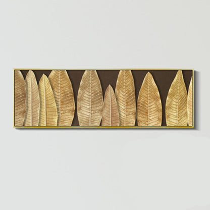 Modern Abstract Botanical Golden Palm Leaf Wall Art Fine Art Canvas Prints Wide Format Pictures For Above The Bed Or Above The Living Room Sofa