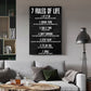 Seven Rules Of Life Daily Mantra Poster Wall Art Black & White Prints Inspirational Pictures For Living Room Bedroom Home Office Art Decor