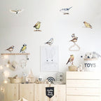 Blue Tit Robin Sparrow Garden Birds Wall Decals Removable PVC Vinyl Wall Stickers For Nursery Room Baby's Room Creative DIY Kindergarten Wall Decor