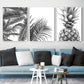 Tropical Palm Leaves Pineapple Wall Art Fine Art Canvas Prints Black White Minimalist Exotic Botanical Pictures For Living Room Home Office Wall Decor