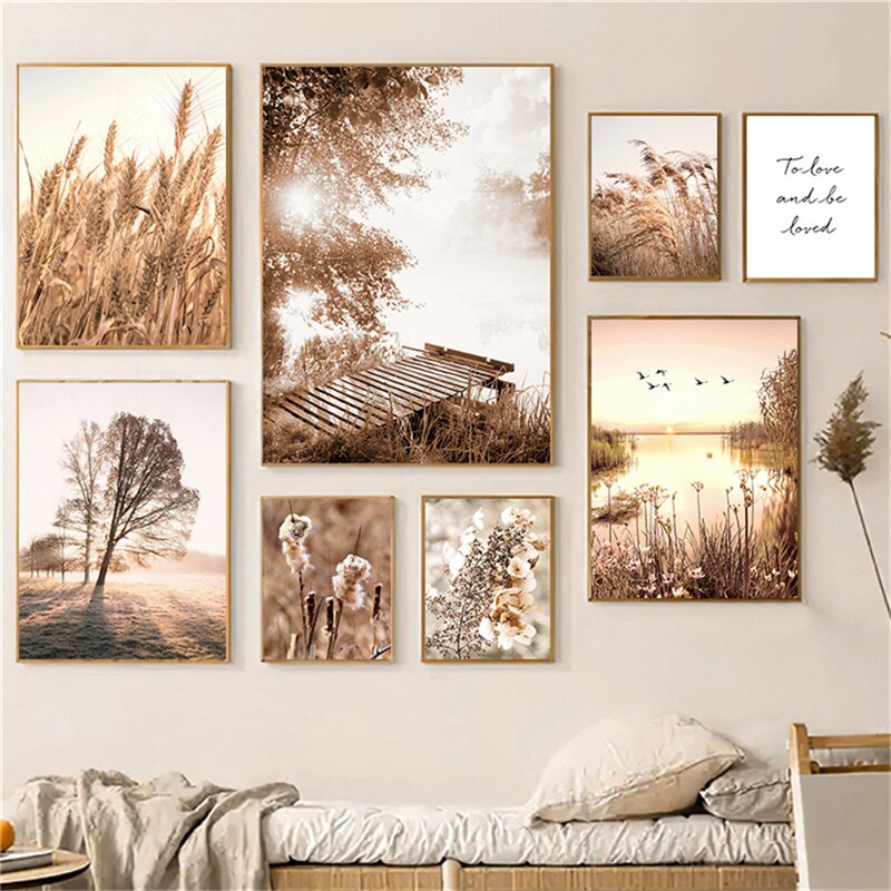 Summer Fields Morning Sunshine Wall Art Fine Art Canvas Prints Simple Lifestyle Landscape Pictures Of Nature For Living Room Decor