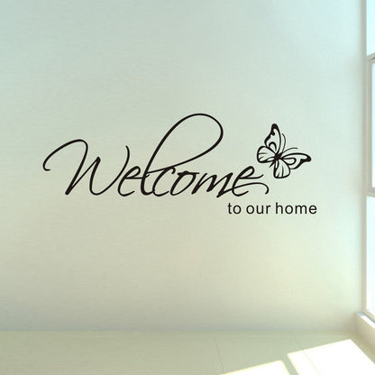 Welcoming Quote Wall Art Mural Removable PVC Vinyl Wall Decal For Living Room Dining Room Kitchen Entrance Hall Creative Simple Makeover DIY Home Decor