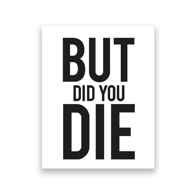 Motivational Fitness Quotation Minimalist Picture Daily Mantra Quote Wall Art Fine Art Canvas Print Poster For Gym Home Office Studio Black White Art Decor