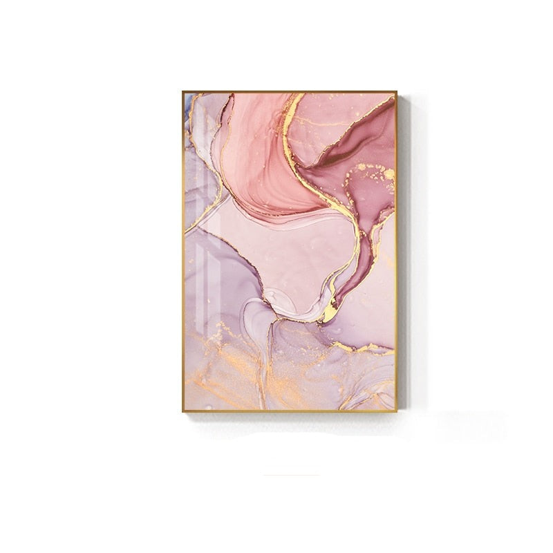 Pink Agate Abstract Colored Marble Print Wall Art Fine Art Canvas Prints Purple Red Pink Hues Pictures For Living Room Bedroom Nordic Home Decor