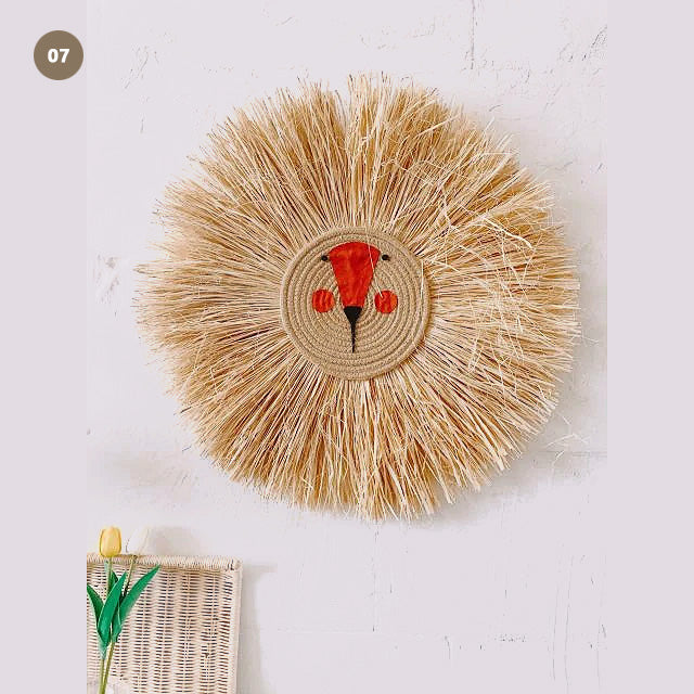 Handmade Nordic Wicker Lion Hanging Wall Decoration Hand Woven Cotton Threads Simple Naturally Inspired Nordic Home Decor From NordicWallArt.com