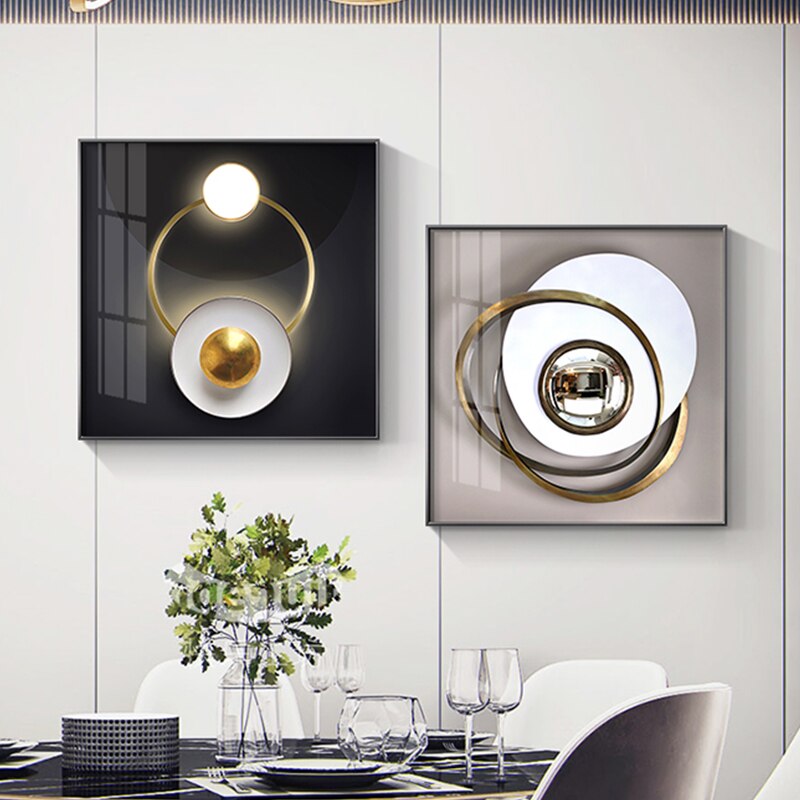 Light Luxury Modern Aesthetics Wall Art Fine Art Canvas Prints Square Format Abstract Pictures For Living Room Dining Room Home Office Decor