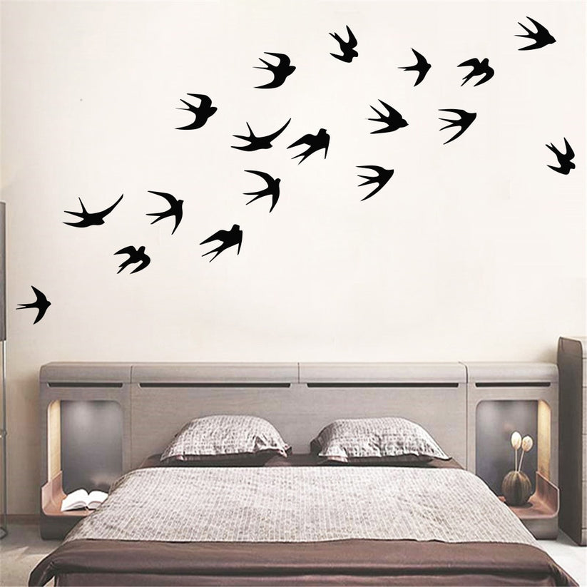 Flock Of Birds Vinyl Wall Decals Removable PVC Wall Stickers Birds On ...