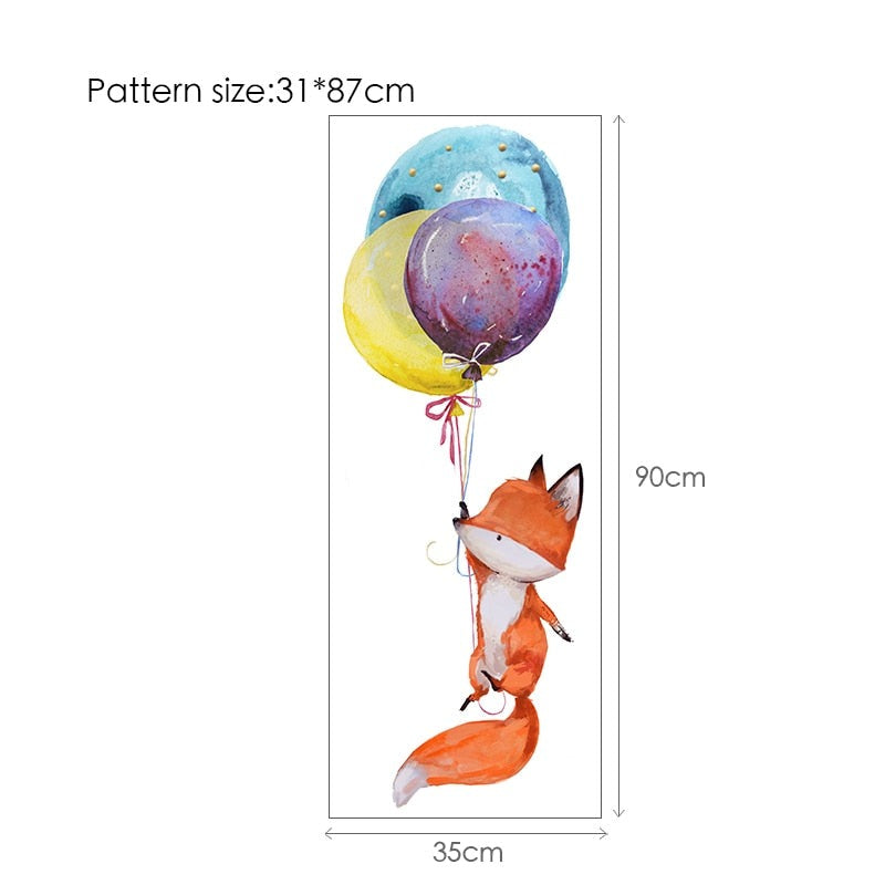 Balloon Bunnies Wall Decals For Baby's Room Colorful Removable PVC Wall Decals For Nursery Cute Animal Balloon Wall Stickers Creative DIY Kid's Room