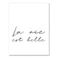 Life Is Beautiful Inspirational Quotation Wall Art Fine Art Canvas Prints Minimalist Letters & Quotes Floral Pictures For Living Room Bedroom Decor