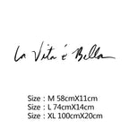 La Vita e Bella Life Is Beautiful Italian Expression Quote Wall Decal Nordic Style Wall Art Famous Italian Phrases Removable PVC Wall Sticker Creative Bedroom Decor