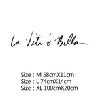 Life Is Beautiful La Vita e Bella Italian Quotation Wall Decal Removable PVC Wall Sticker Inspirational Daily Mantra Creative DIY Home Decor