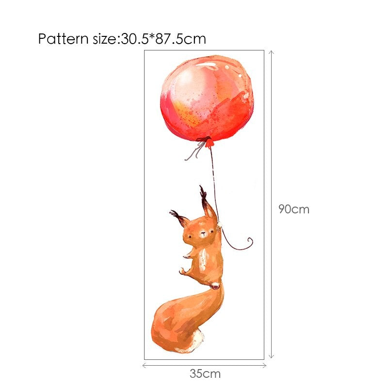 Balloon Bunnies Wall Decals For Baby's Room Colorful Removable PVC Wall Decals For Nursery Cute Animal Balloon Wall Stickers Creative DIY Kid's Room