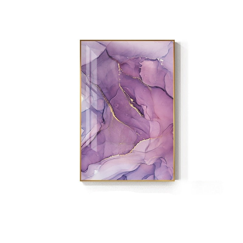 Pink Agate Abstract Colored Marble Print Wall Art Fine Art Canvas Prints Purple Red Pink Hues Pictures For Living Room Bedroom Nordic Home Decor