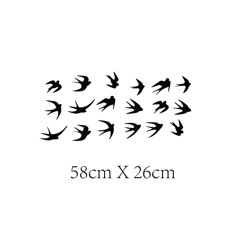 Flock Of Birds Vinyl Wall Decals Removable PVC Wall Stickers Birds On ...