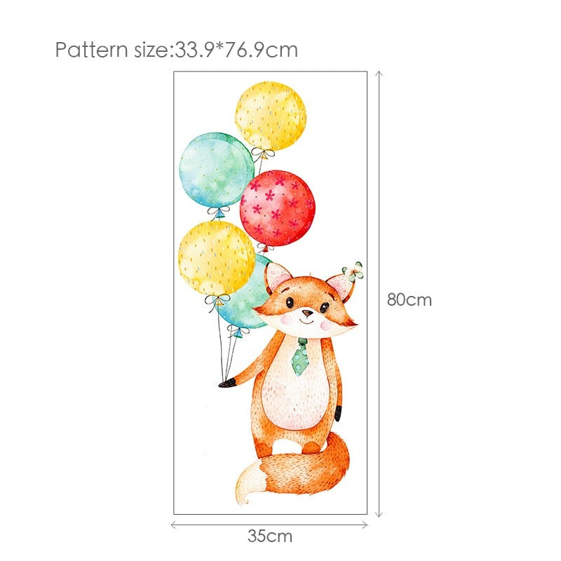 Balloon Bunnies Wall Decals For Baby's Room Colorful Removable PVC Wall Decals For Nursery Cute Animal Balloon Wall Stickers Creative DIY Kid's Room