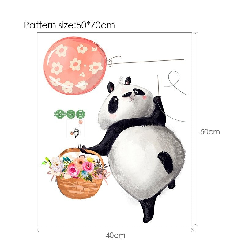 Balloon Bunnies Wall Decals For Baby's Room Colorful Removable PVC Wall Decals For Nursery Cute Animal Balloon Wall Stickers Creative DIY Kid's Room