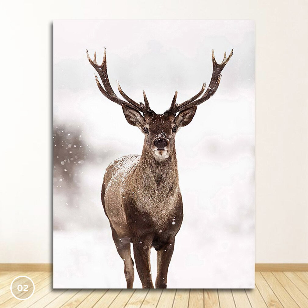 Inspirational Nordic Deer Landscape Wall Art Fine Art Canvas Prints Wilderness Pictures Meaningful Life Quotes Posters For Living Room
