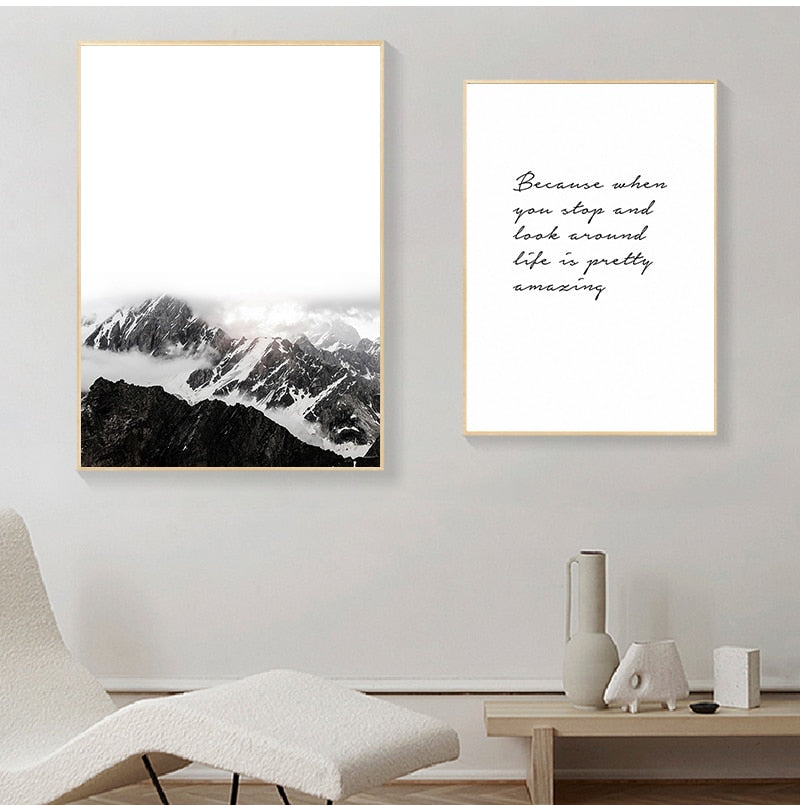 Inspirational Nordic Deer Landscape Wall Art Fine Art Canvas Prints Wilderness Pictures Meaningful Life Quotes Posters For Living Room