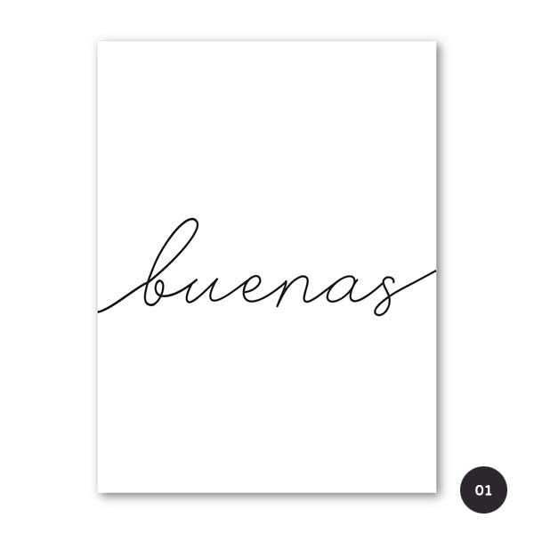 Inspirational Spanish Words Wall Art Fine Art Canvas Prints Buenas