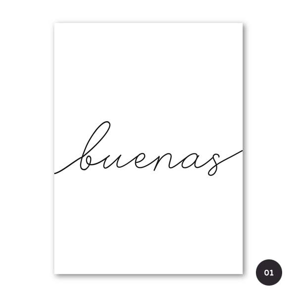 Inspirational Spanish Words Wall Art Fine Art Canvas Prints Buenas Noches Quotation Poster Pictures For Bedroom Living Room Cafe Kitchen Decor