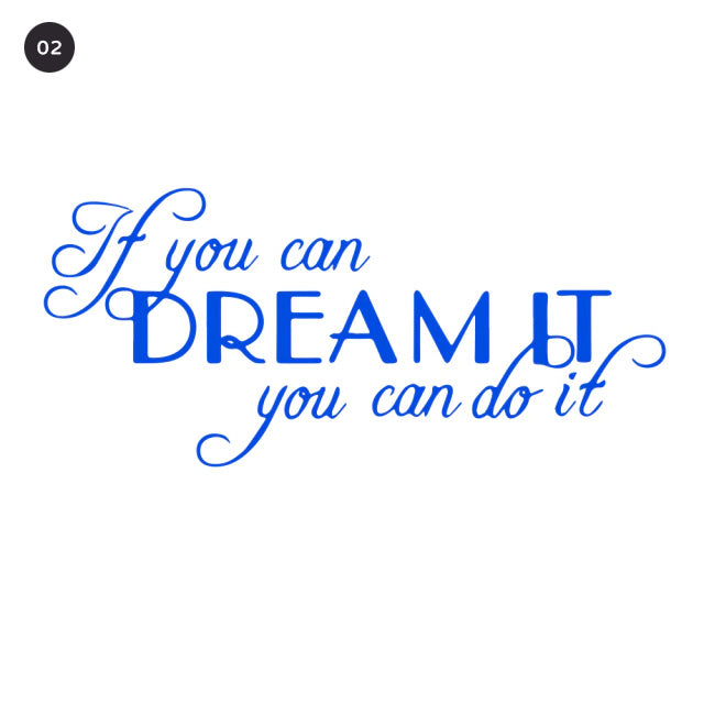 Inspirational Dreams Quotation Wall Decal For Living Room Decor Bedroom Wall Daily Mantra Removable Self Adhesive Creative Vinyl Wall Decor