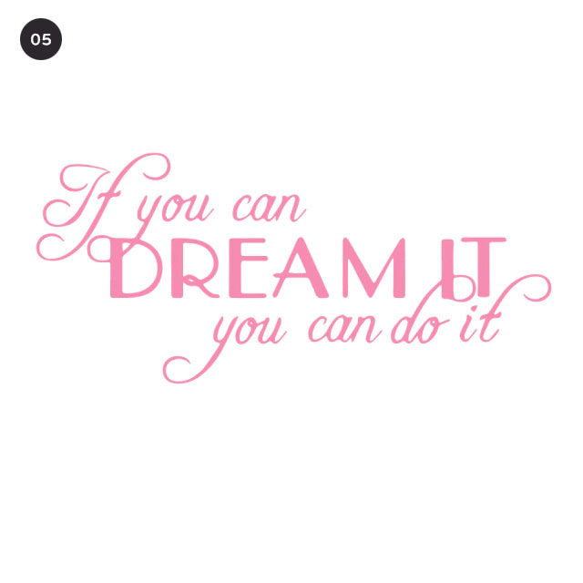 Inspirational Dreams Quotation Wall Decal For Living Room Decor Bedroom Wall Daily Mantra Removable Self Adhesive Creative Vinyl Wall Decor