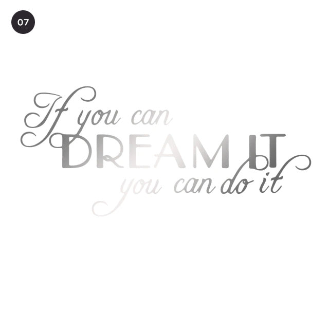 Inspirational Dreams Quotation Wall Decal For Living Room Decor Bedroom Wall Daily Mantra Removable Self Adhesive Creative Vinyl Wall Decor