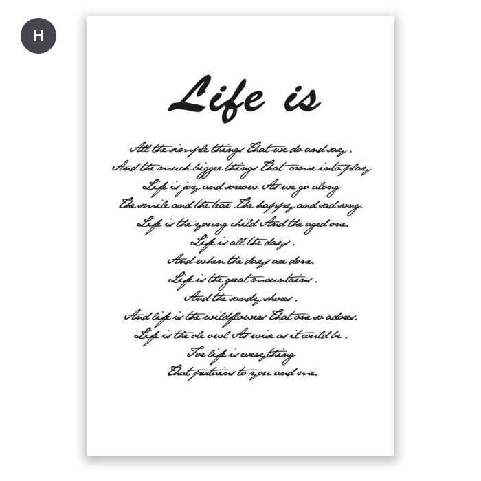 Inspirational Life Quotations Wall Art Fine Art Canvas Prints Modern Minimalist Black White Pictures For Living Room Bedroom Nordic Wall Art Decor