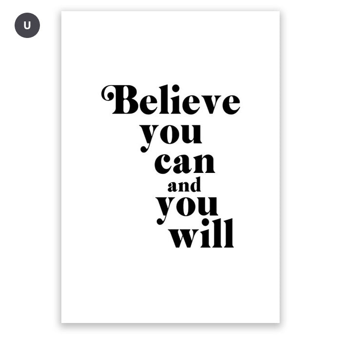 Inspirational Life Quotations Wall Art Fine Art Canvas Prints Modern Minimalist Black White Pictures For Living Room Bedroom Nordic Wall Art Decor
