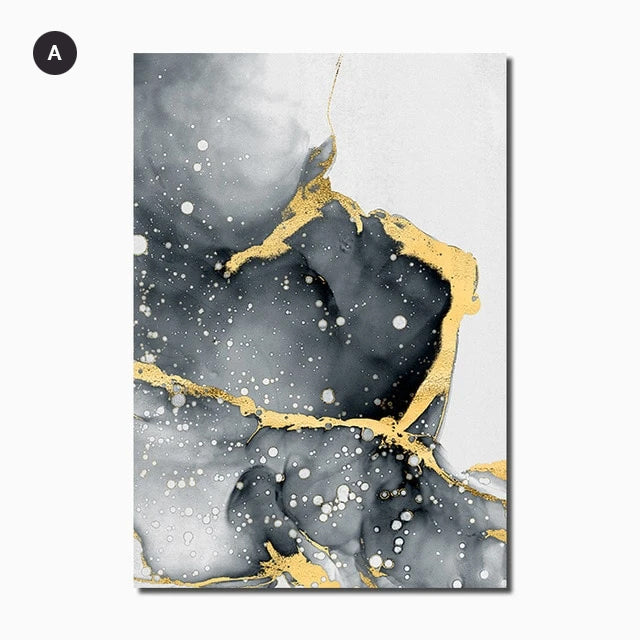 Liquid Golden Black Marble Modern Interiors Wall Art Fine Art Canvas Prints Luxury Pictures For Living Room Bedroom Contemporary Home Office Decoration