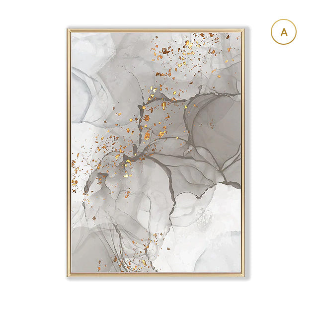 Liquid Gray Marble Print Wall Art Fine Art Canvas Prints Modern Abstract Fashion Pictures For Luxury Living Room Dining Room Home Office Decor