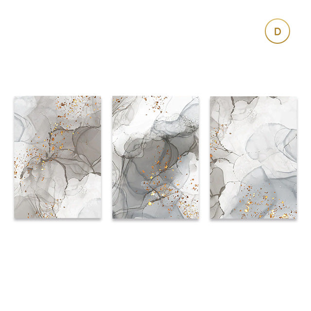 Liquid Gray Marble Print Wall Art Fine Art Canvas Prints Modern Abstract Fashion Pictures For Luxury Living Room Dining Room Home Office Decor
