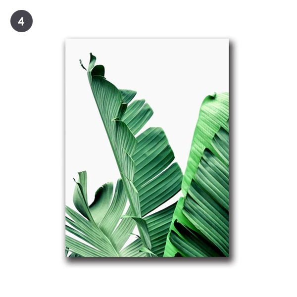 Lush Green Leaves Posters Tropical Plants Flora Fine Art Canvas Prints Nordic Wall Art For Living Room Dining Room Modern Home Decoration