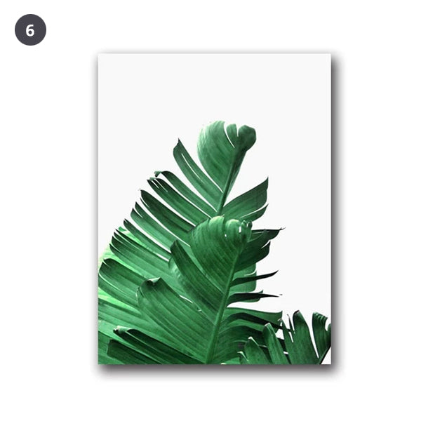 Lush Green Leaves Posters Tropical Plants Flora Fine Art Canvas Prints Nordic Wall Art For Living Room Dining Room Modern Home Decoration