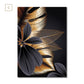 Luxury Black Golden Leaf Wall Art Fine Art Canvas Prints Modern Abstract Tropical Botanical Upscale Pictures For Living Room Loft Apartment Home Office Decor