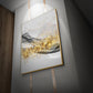 Minimalist Abstract Golden Mountain Landscape Wall Art Fine Art Canvas Prints Luxury Pictures For Living Room Dining Room Modern Home Office Art Decor