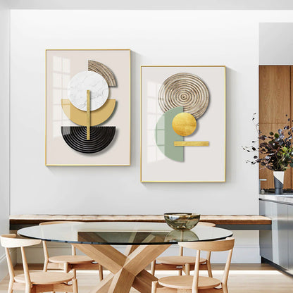 Minimalist Geometric Circles Abstract Wall Art Fine Art Canvas Prints Modern Pictures For Luxury Living Room Dining Room Hotel Home Office Art Decor