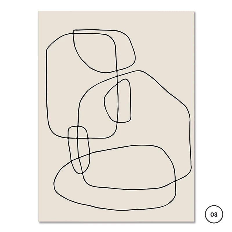 Minimalist Lifestyle Abstract Gallery Wall Art Line art Fine Art Canvas Prints For Modern Living Room Dining Room Home Office Interior Decor